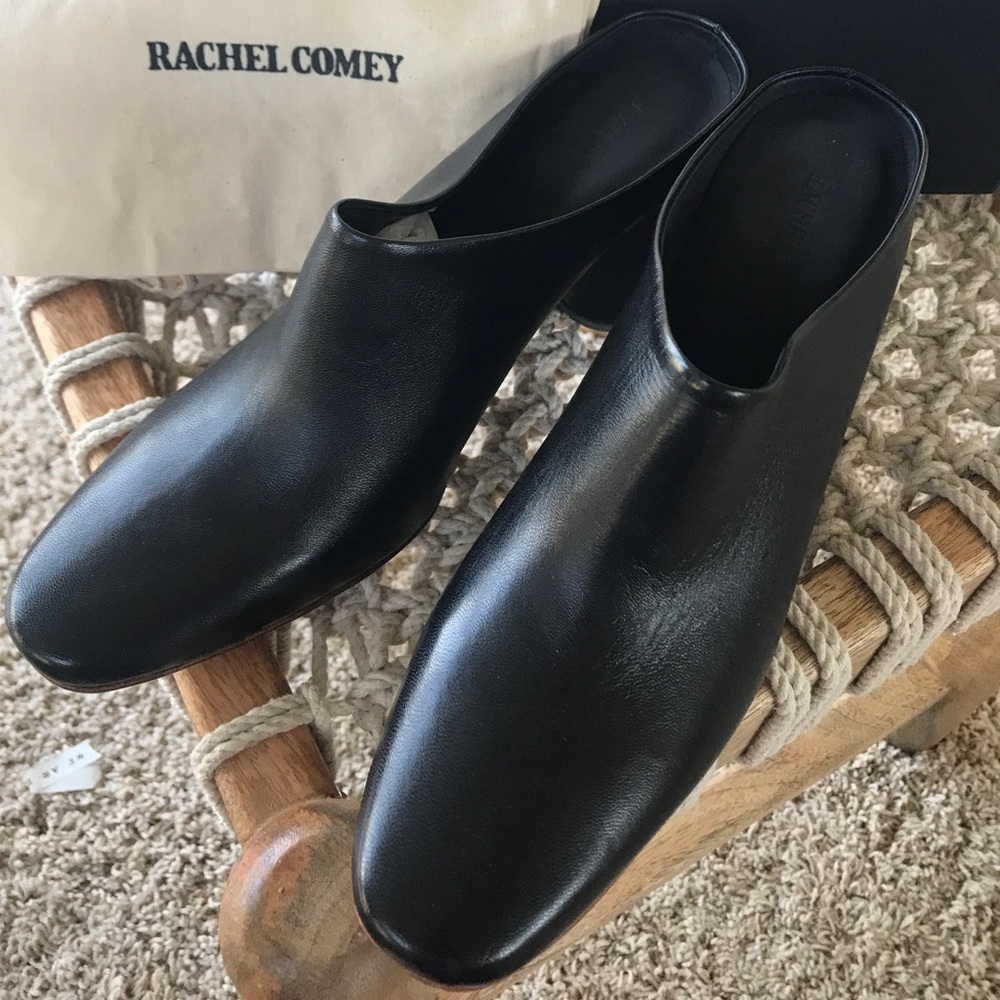 Rachel Comey black leather mules